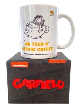 Garfield Ceramic Coffee Mug "No Talk-Y Before Coffee" White With Box